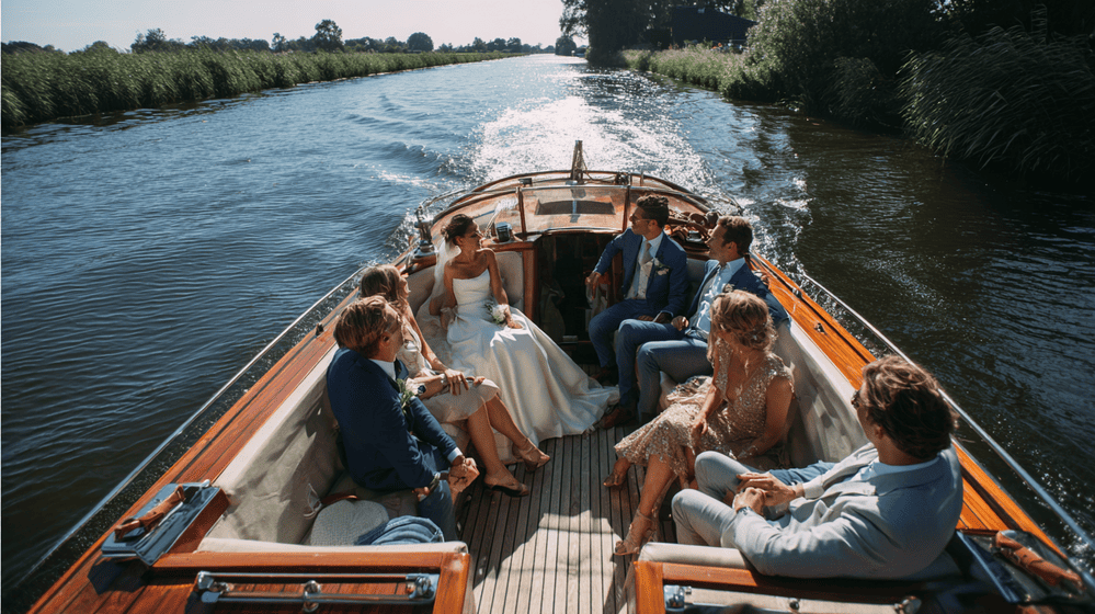 een bruiloft op een luxe boottocht