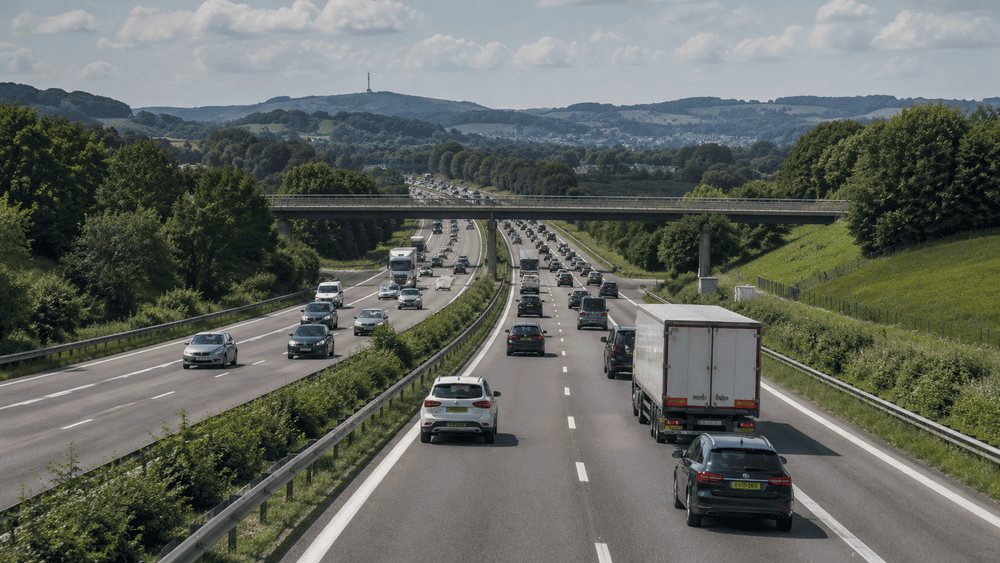 een drukke snelweg in Limburg