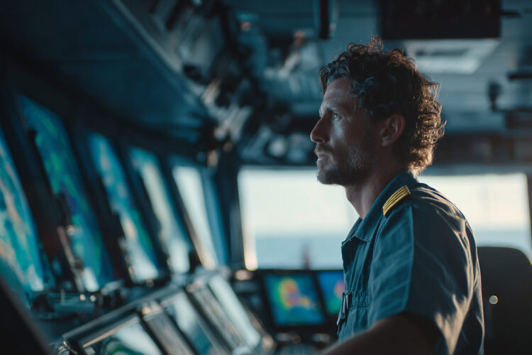 Maritieme simulatie helpt een navigator oefenen met radar en besluitvorming in een realistische brugomgeving