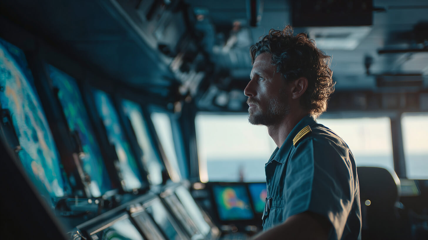 Maritieme simulatie helpt een navigator oefenen met radar en besluitvorming in een realistische brugomgeving
