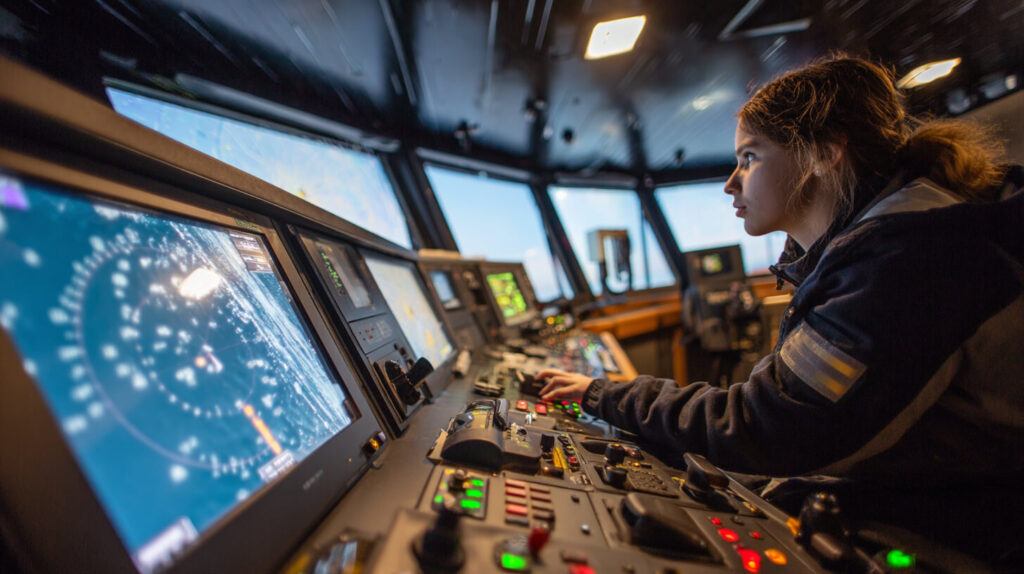 Maritieme simulatie met digitale navigatiesystemen voor training in complexe vaarsituaties op zee